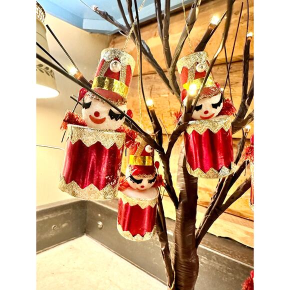 Christmas Vintage Ornaments,  Mid Century Drummer Boy 1950 Christmas Ornaments - Picture 4 of 6